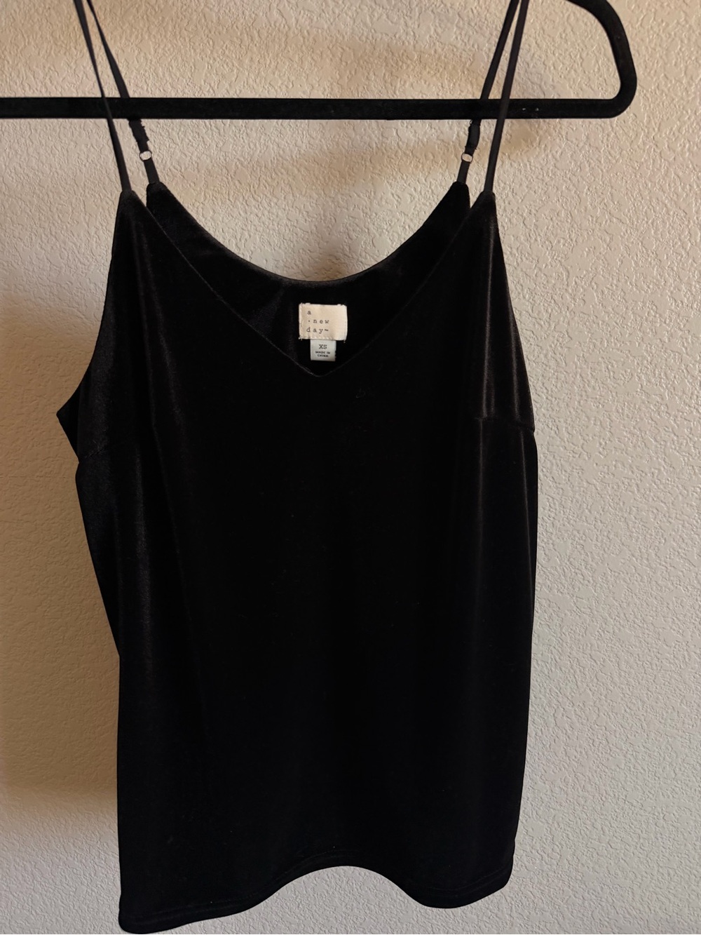 a new day Black Velvet Spaghetti Strap Cami